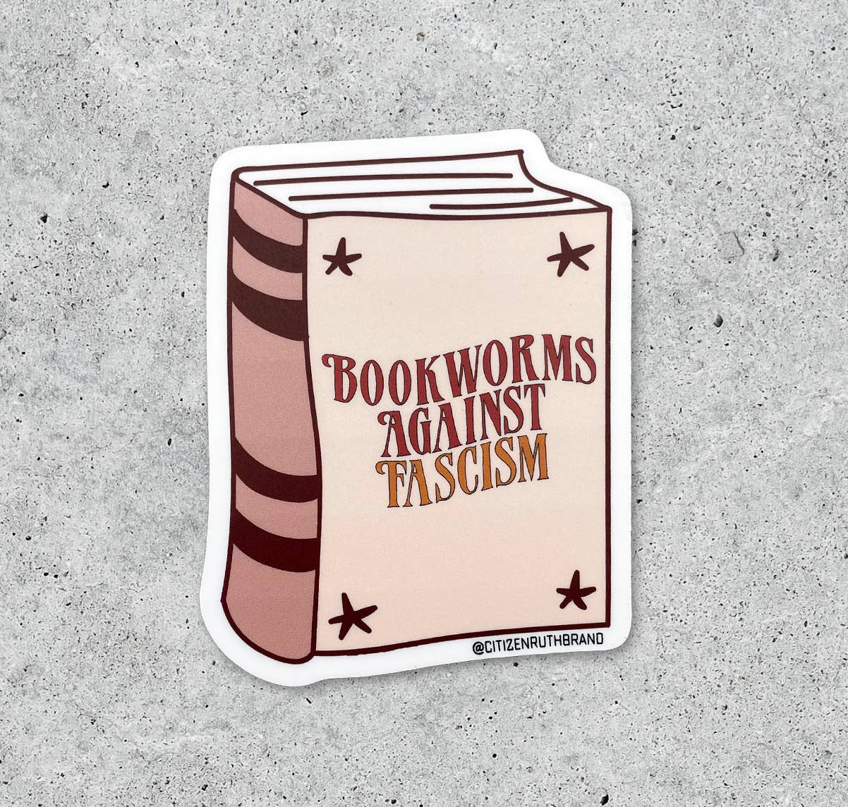 Bookworms Against Fascism Sticker