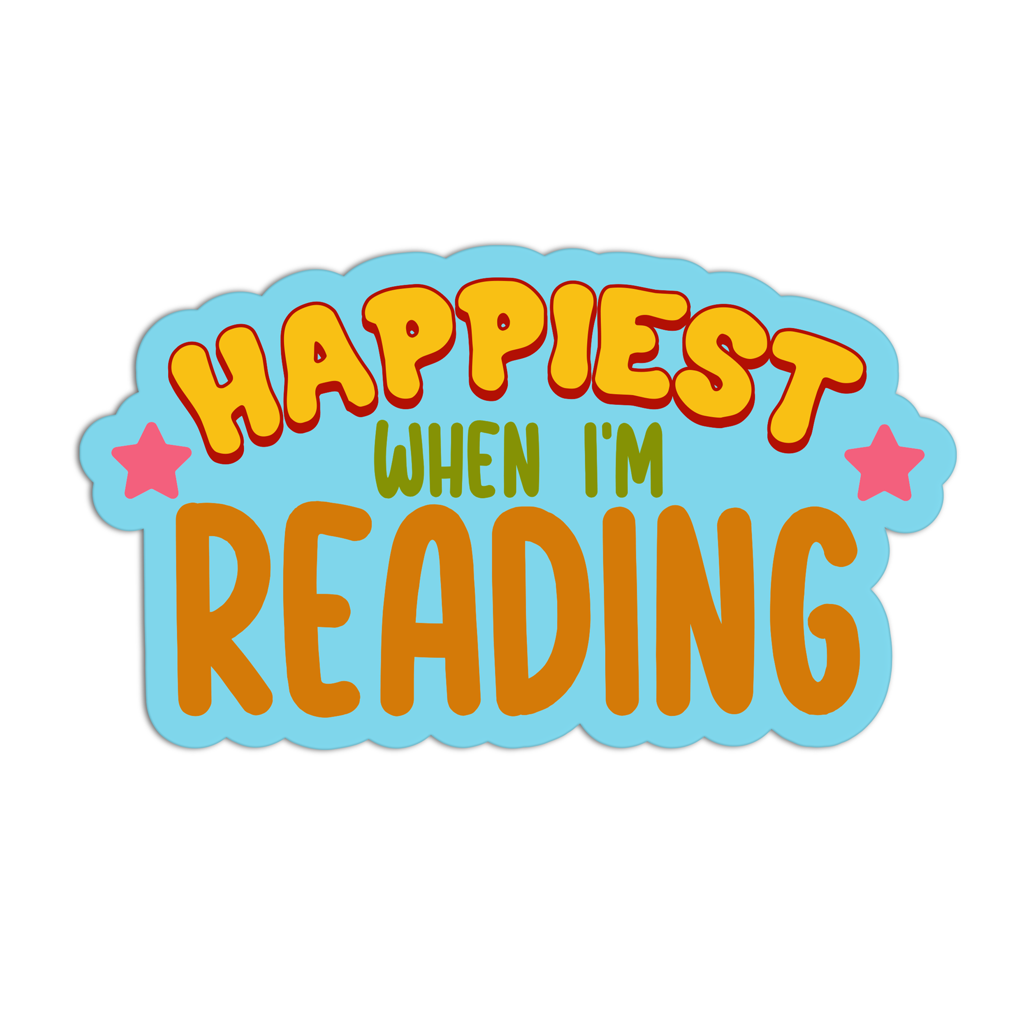 Happiest When I'm Reading Books Sticker
