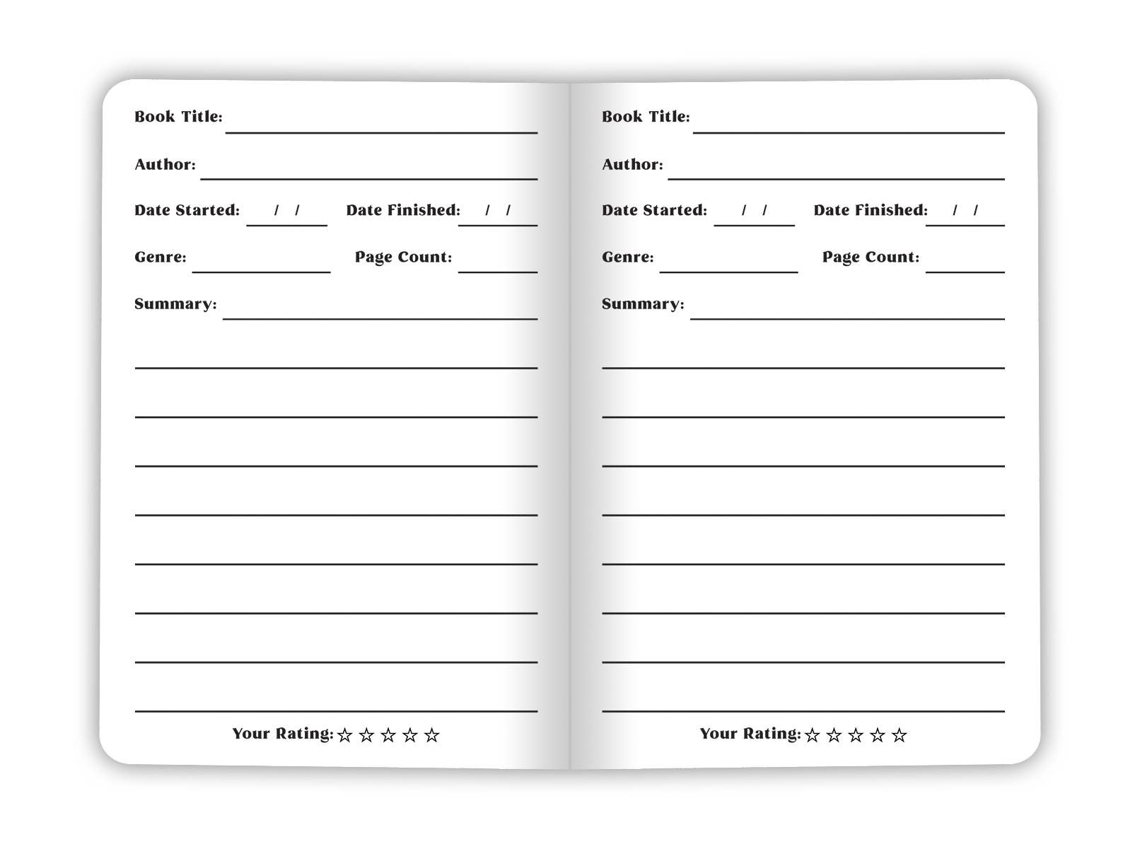 Book Club Log Book - 5x7 - Book Lover’s Journal
