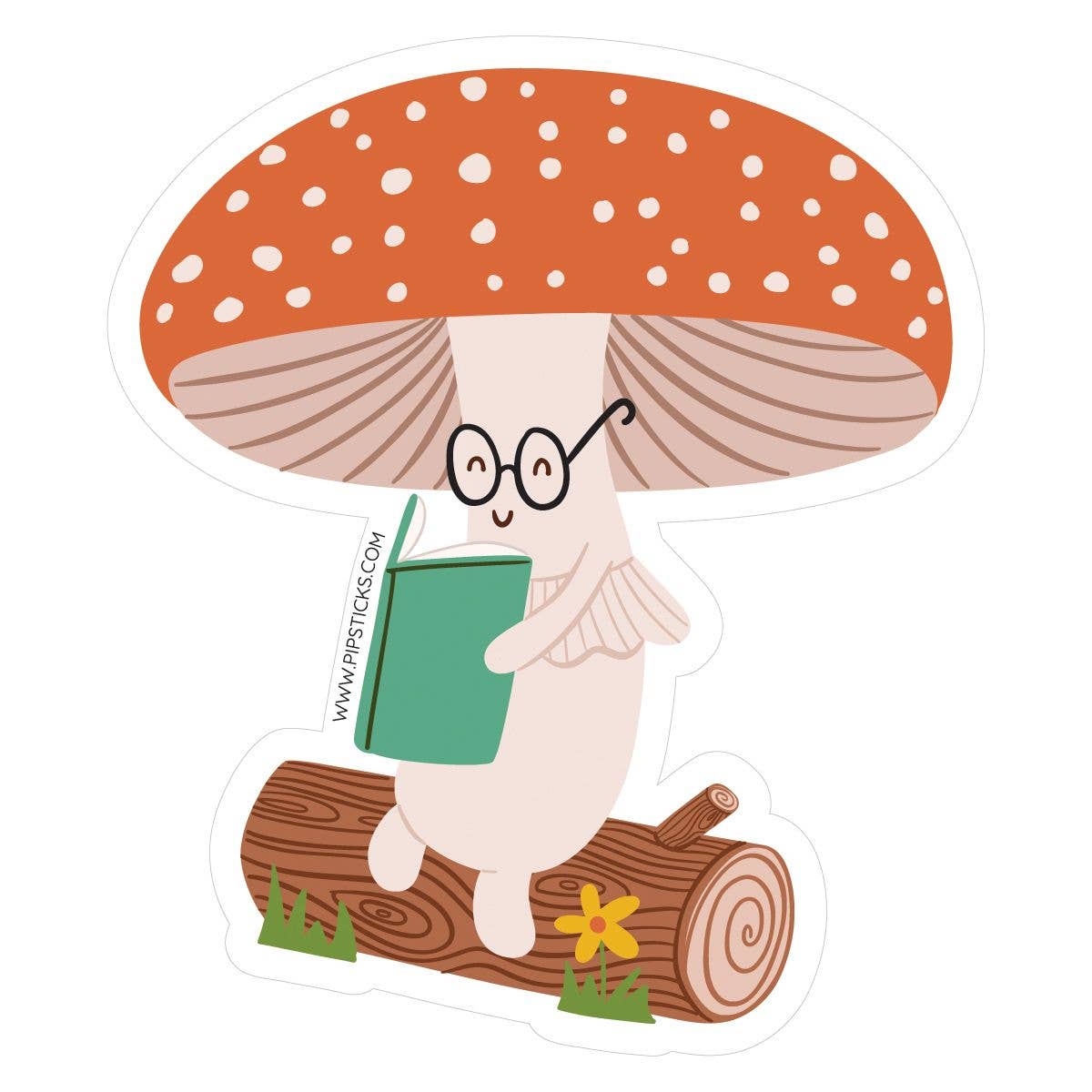 Literary Mushroom Vinyl Sticker