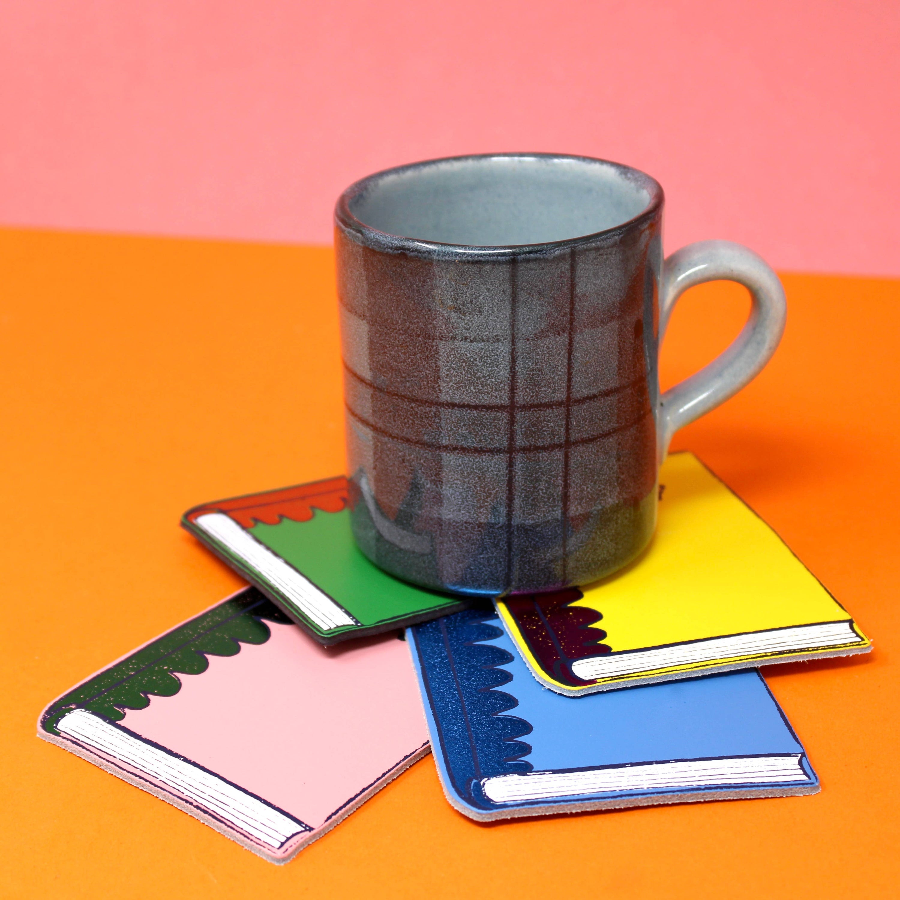 Leather Book Coaster - Set of 4