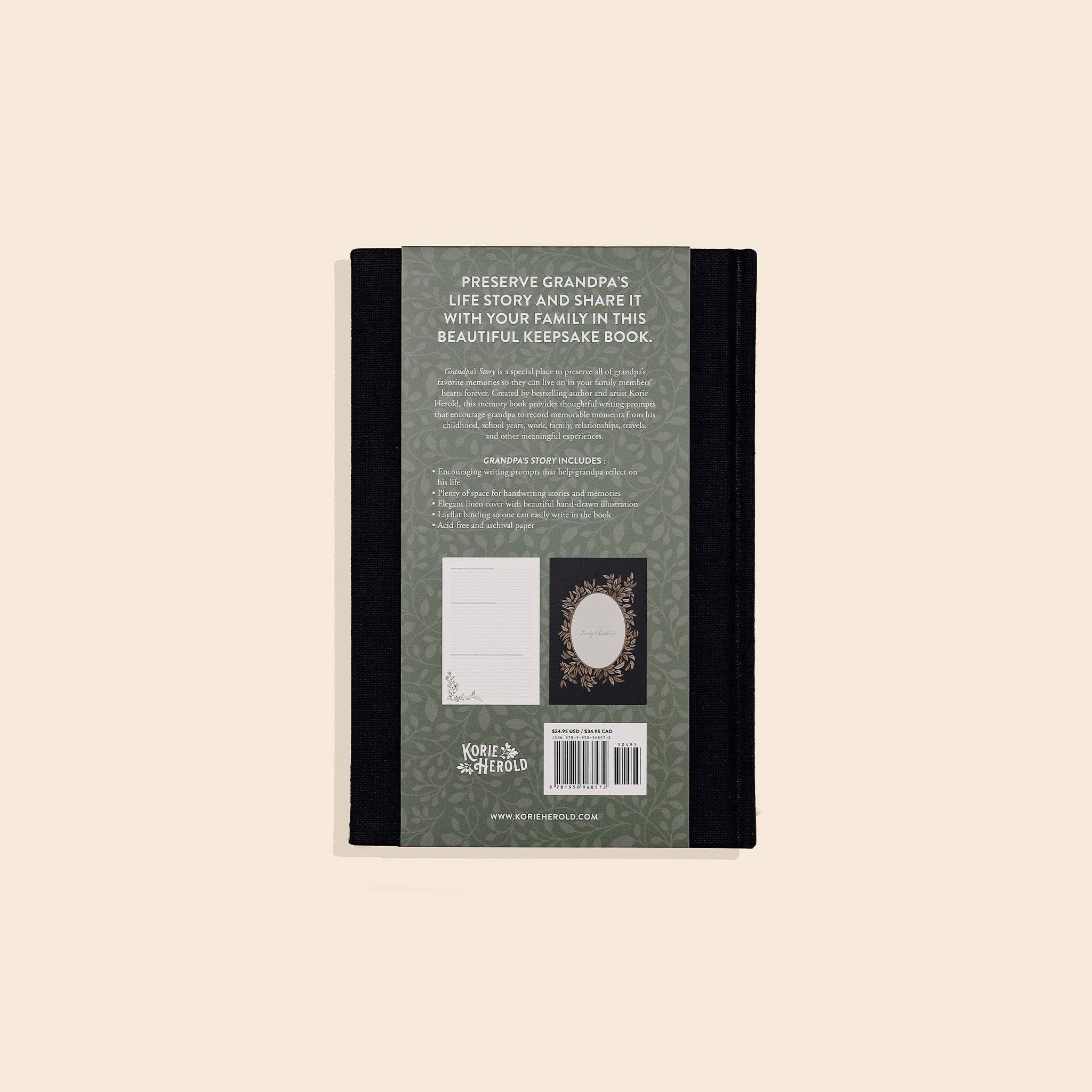 Grandpa's Story: A Memory and Keepsake Journal for My Family (Grandparents Keepsake Memory Journal Series)