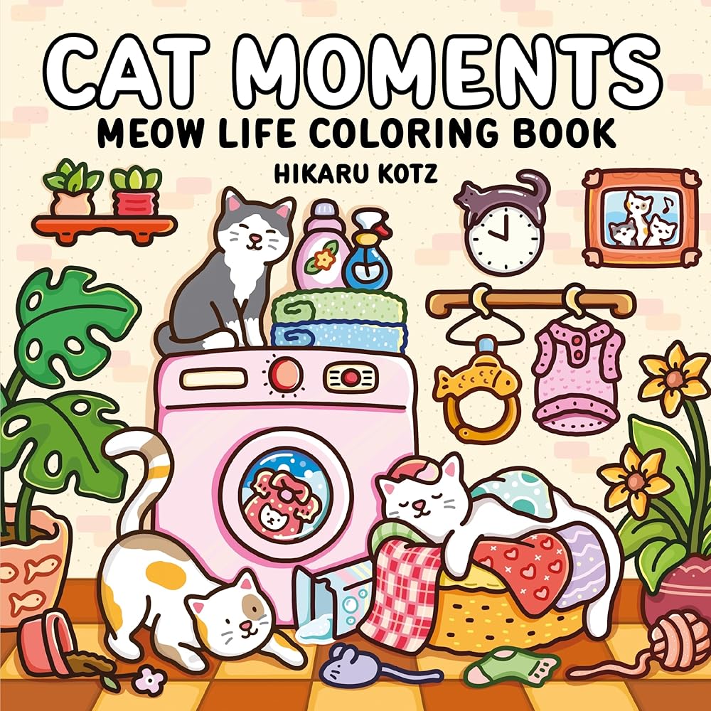 Cat Moments: Meow Life Coloring Book cover image