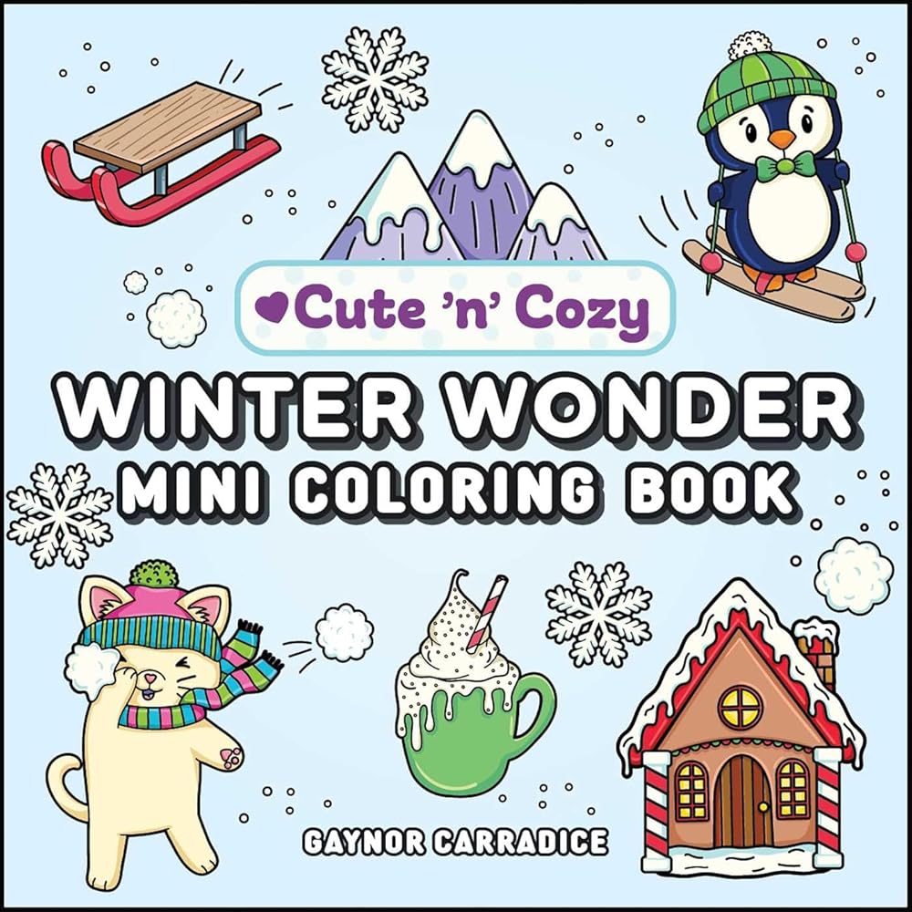 Winter Wonder Mini Coloring Book (Cute and Cozy) cover image