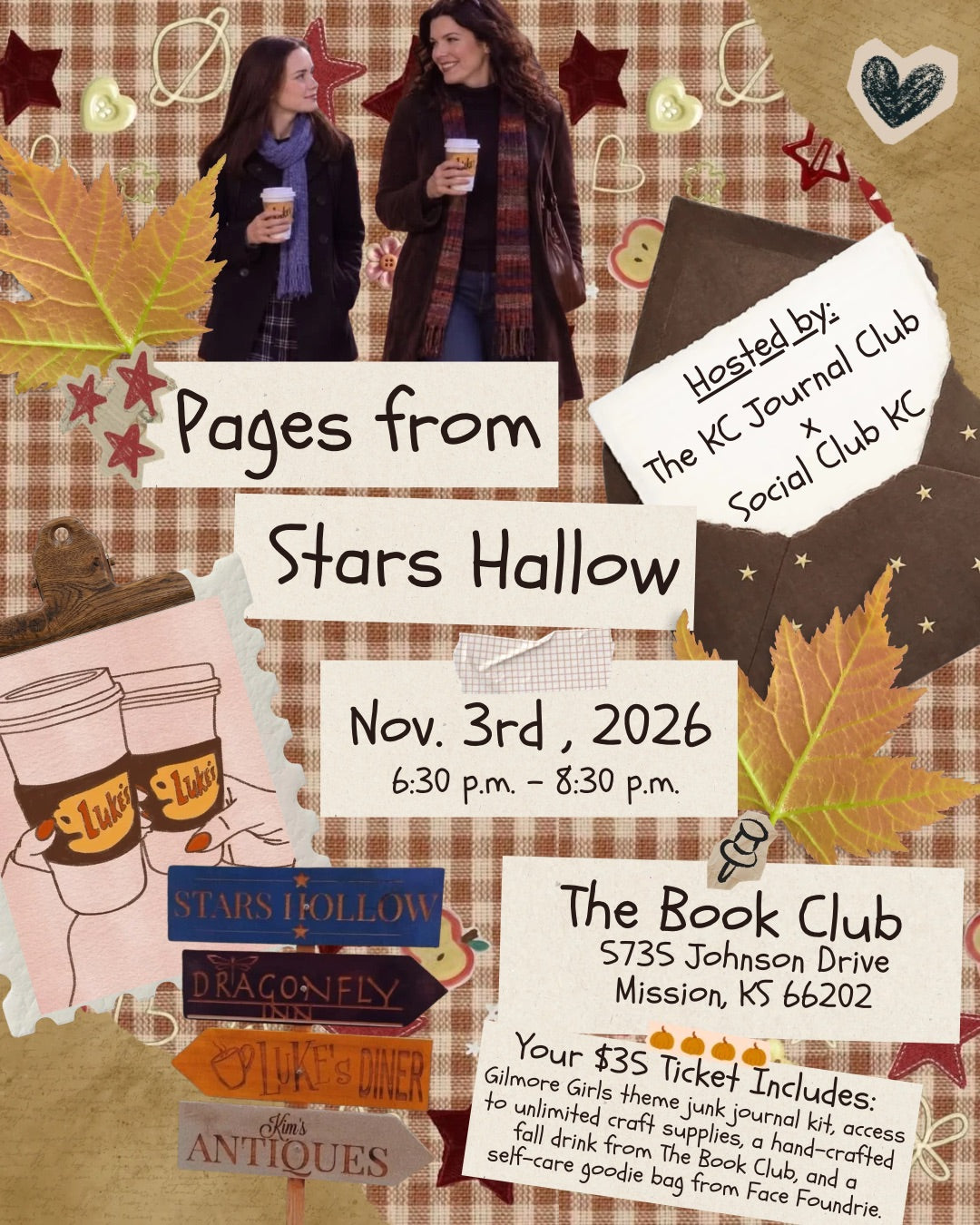 Pages from Stars Hallow Junk Journal Event