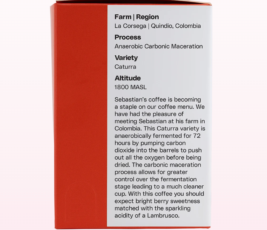 Sebastian Ramirez Carbonic Maceration Whole Bean Coffee 10oz by Valor Coffee