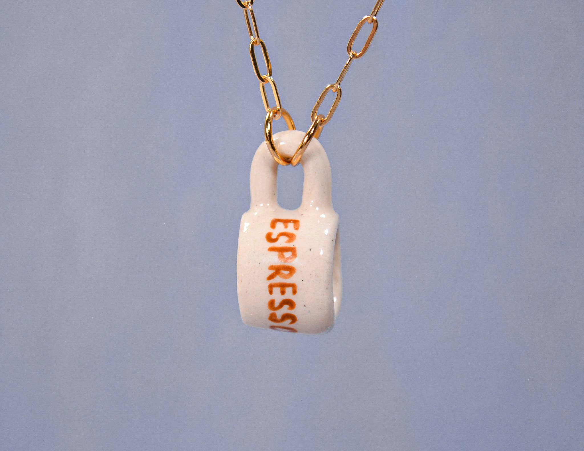 Espresso Miniature Mug Ceramic Charm Pendant Necklace